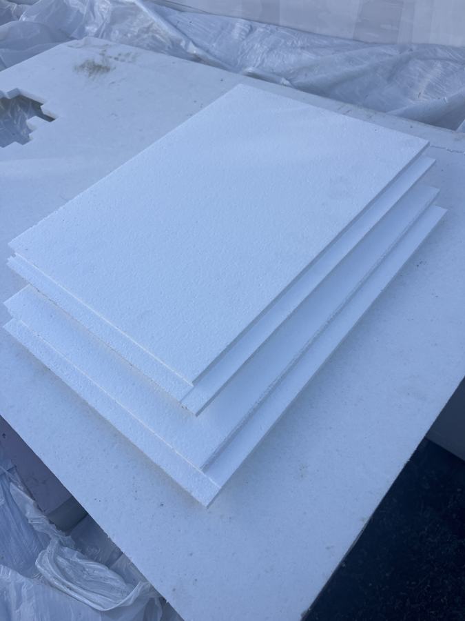 Stack of white EPS foam sheets