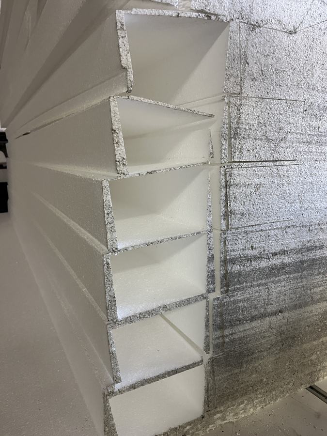 White EPS foam stepped structure